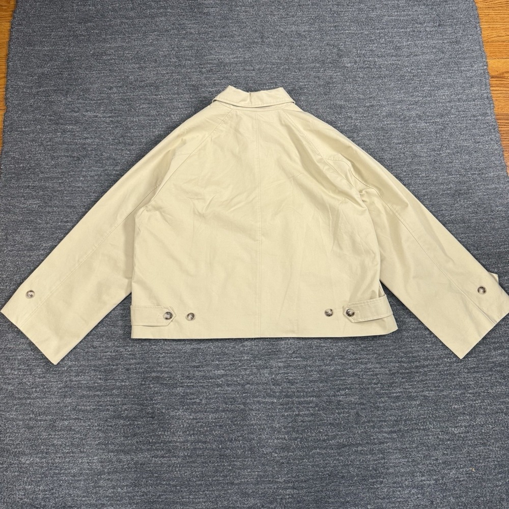 Tuckernuck Khaki Drew Short Trench Coat Women XL Boxy Oversized Button Front NEW - Picture 3 of 15